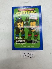 1990 Teenage Mutant Ninja Turtles Plastic Adhesive Bandages Box & Strips