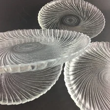 Arcoroc Seabreeze Salad Plates - Set of 4 Swirled Tempered Glass