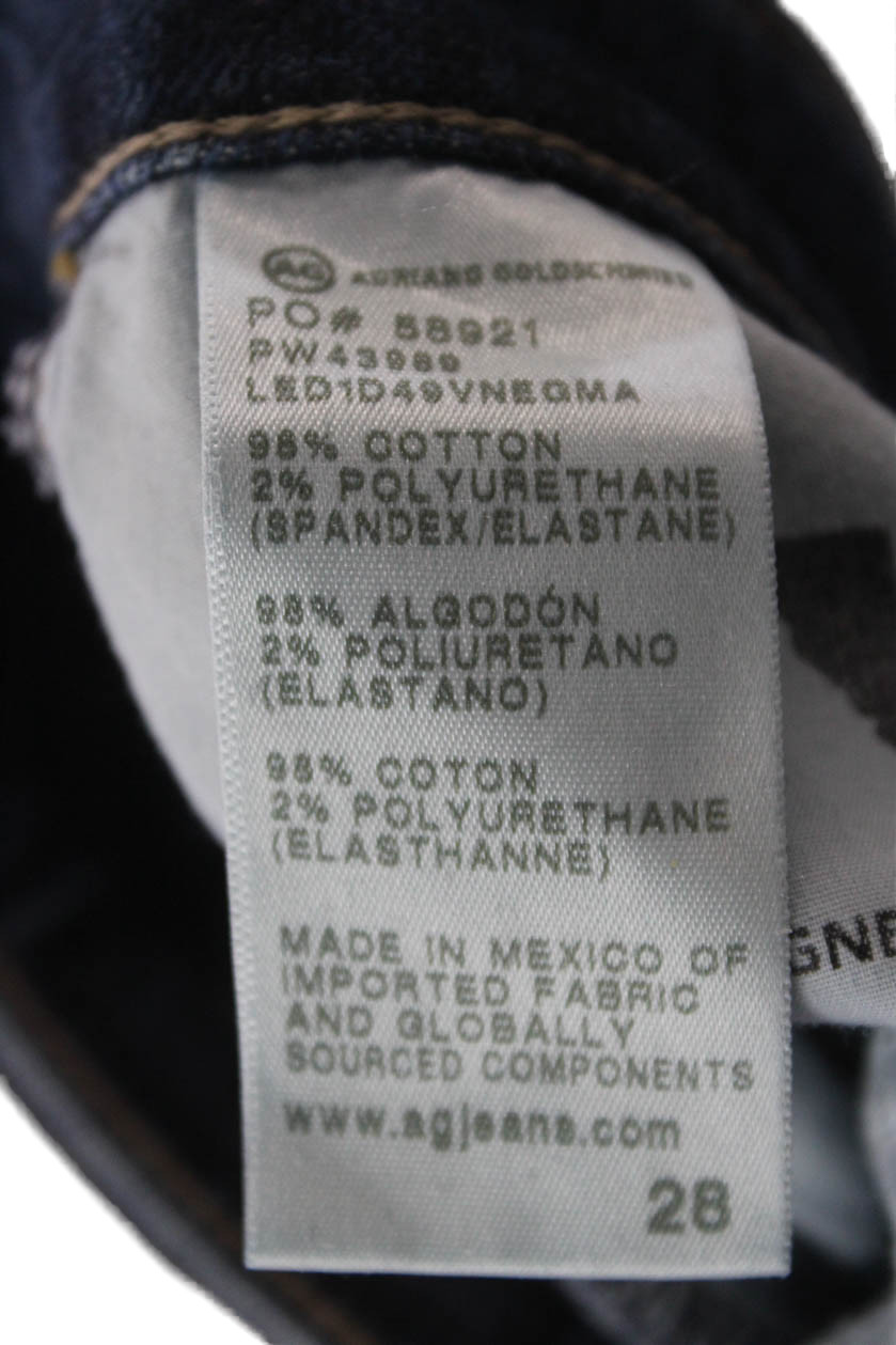 AG Women Cropped Wide Leg Jeans Dark Blue Mid Rise Button Size 28 thumbnail 5