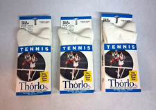 Thorlos TX-9 Crew White Tennis Socks New Heavyweight High Wicking -Lot of 3 Pair