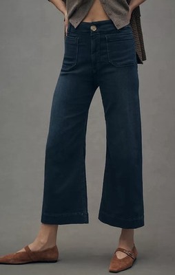 Anthropologie Pilcro The Skipper High-Rise Crop Wide-Leg Jeans