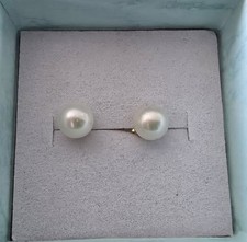 14K Yellow SOLID Gold 5mm cultured Pearl Earrings/ Studs Total wt 0.71 Gms