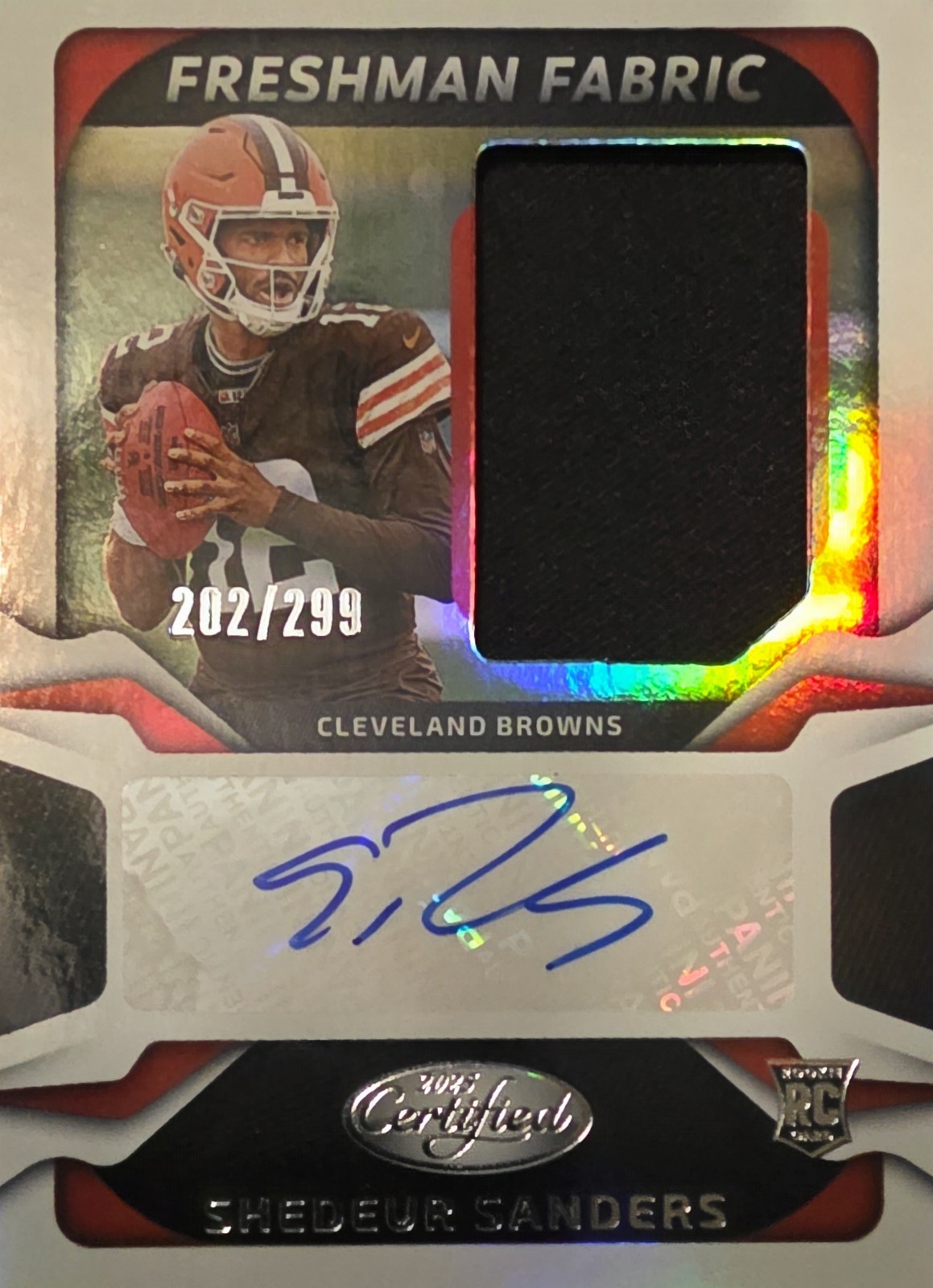 2025 Panini Certified Shedeur Sanders RC Freshman Fabric Auto /299