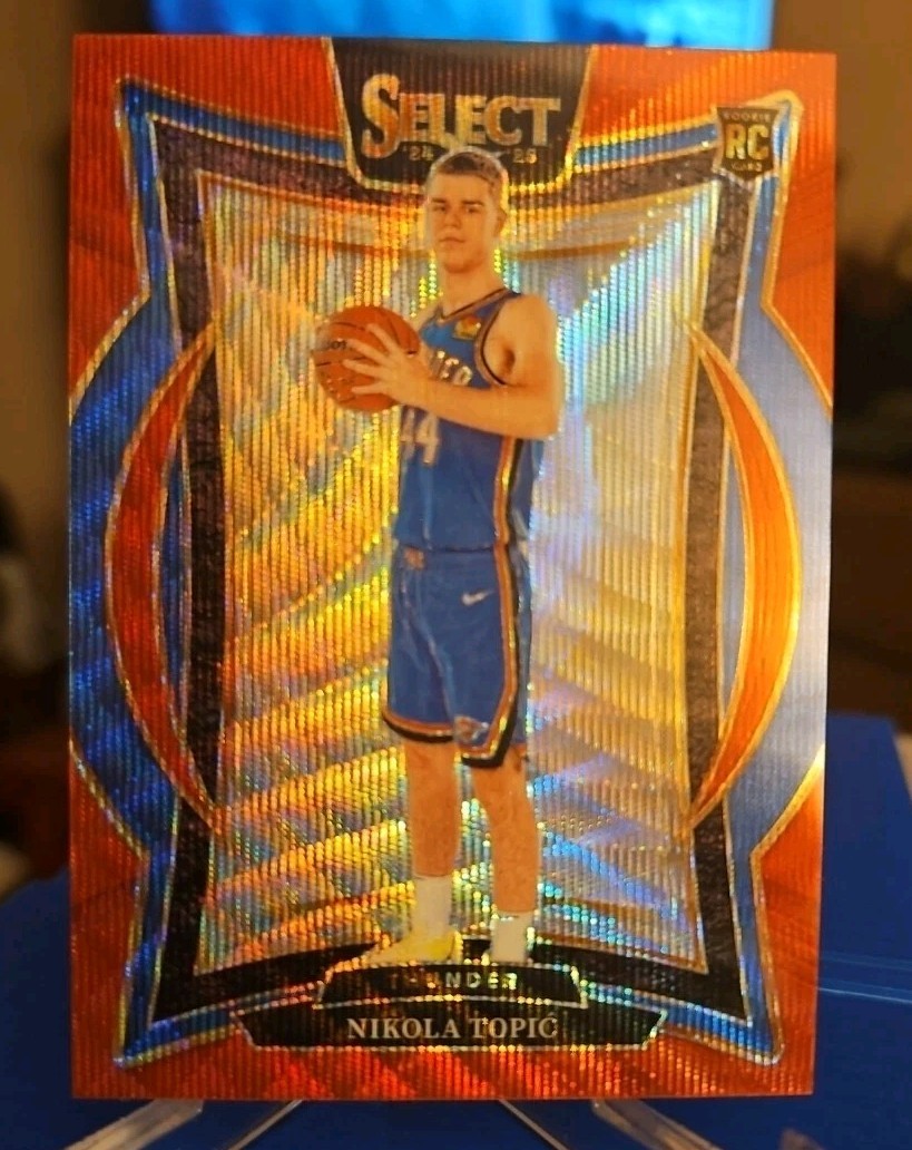 Nikola Topic 2024-25 Panini Select #89 Red Wave Prizm Rookie RC Thunder