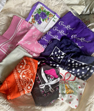 LOT of 7 VTG Western Cowboy Bandanas Handkerchiefs Cotton/BLEND COOL MULTICOLORS