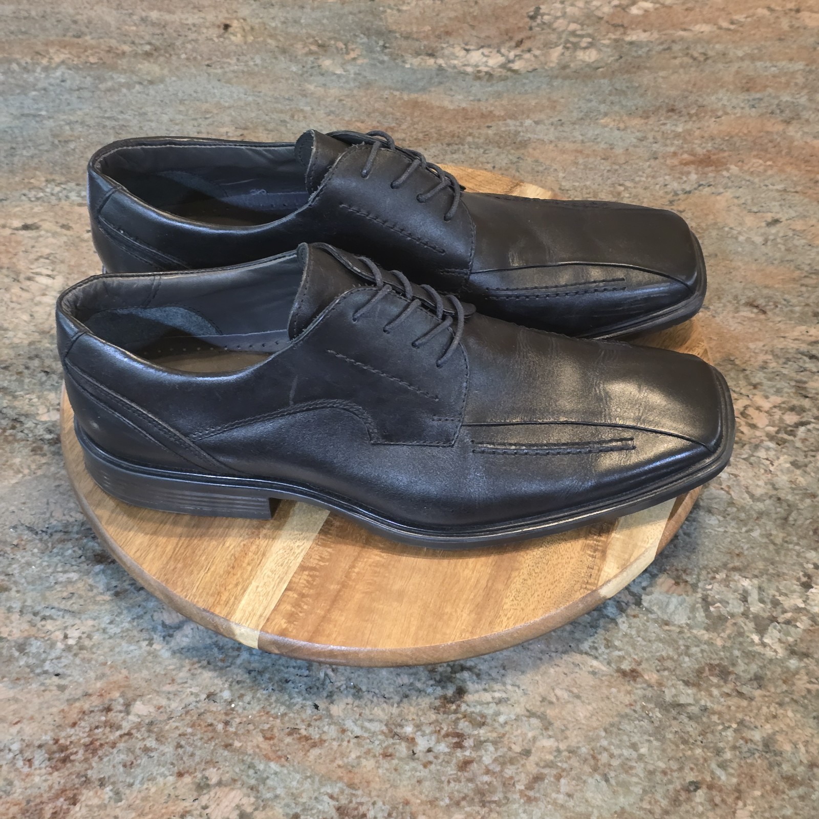 SAOLA Belvedere Dumbarton Scarpe eleganti derby punta quadrata in pelle nera da uomo taglia 13