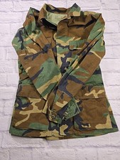 Vintage US Army Woodland Camo BDU Shirt Coat X-Small-Regular Military