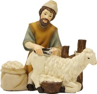 Schafscherer FüR 11 Cm Krippenfiguren Aus Polyresin, Deko Figur