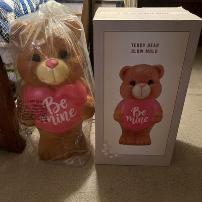 Be Mine Valentine Teddy Bear Blow Mold 24'' Retired Cracker Barrel Exclusive New
