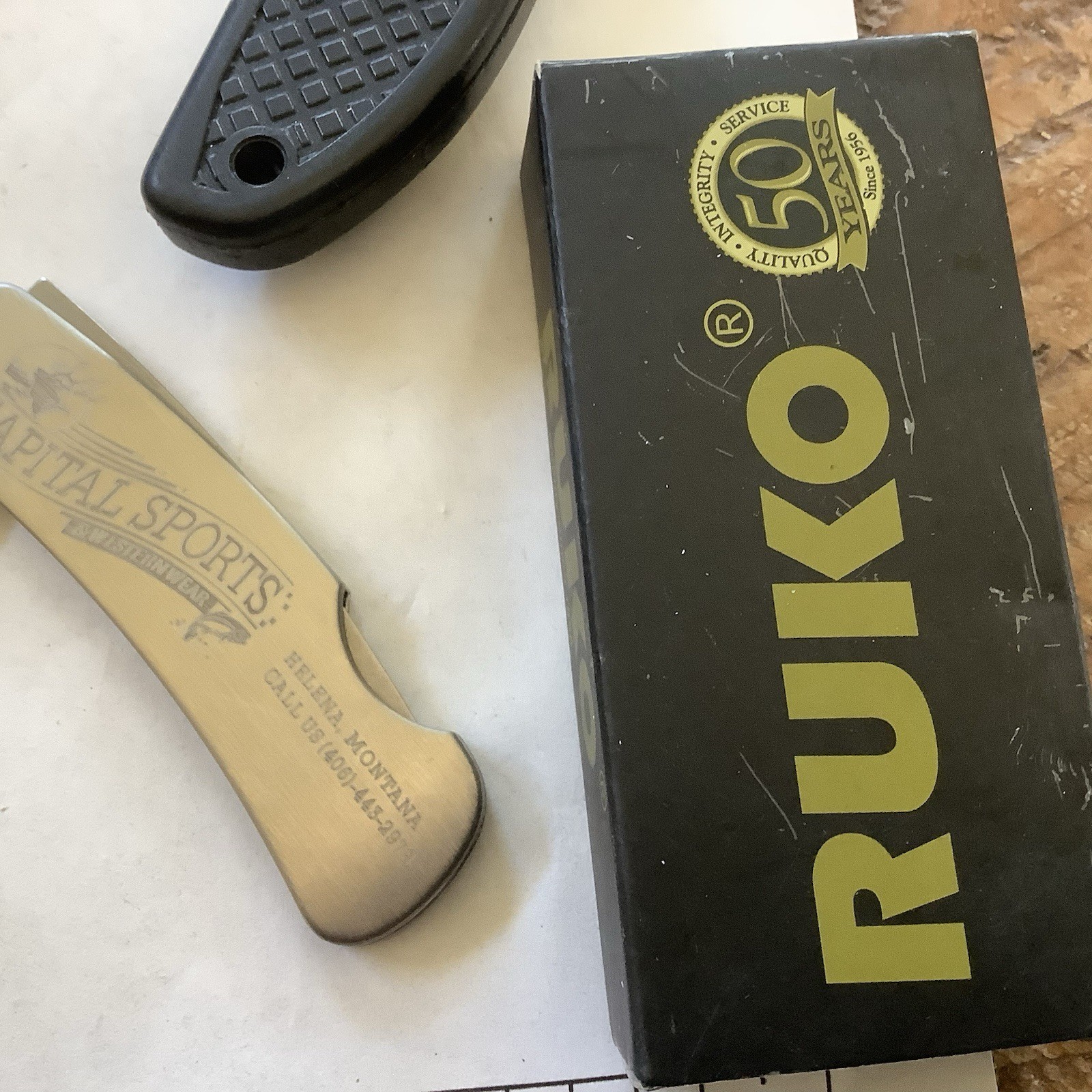 Ruko Pocket Knife and 2 Stainless Steel Clip Knives Embossed Lot Of 3