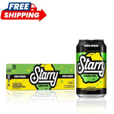 Starry Zero Sugar Lemon Lime soda Pop 12 fl oz 12 Pack cans...