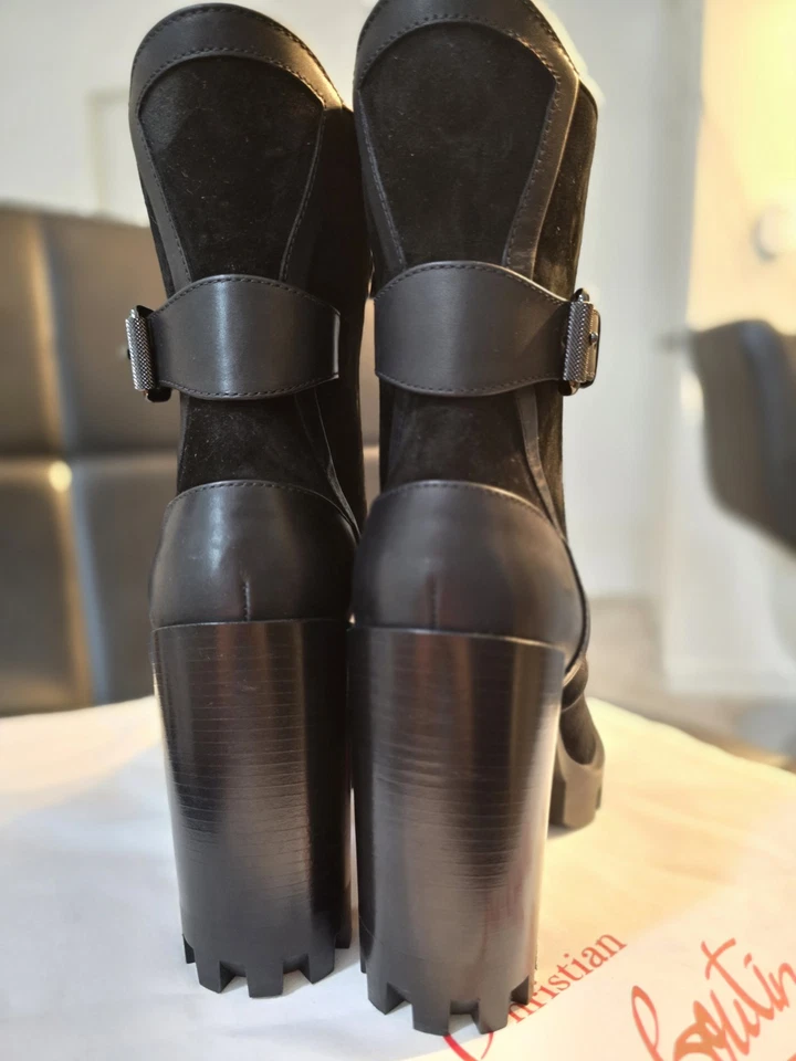 100mm New Macademia Mixed Leather Ankle Boots - Image 3 of 4