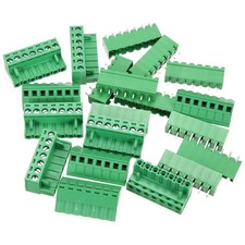 10 Pcs 7 Pin 5.08mm Pitch Pluggable PCB Screw Terminal Block, 300V 20A, Green
