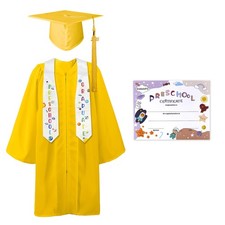 Preschool Graduation Cap Gown 2025 Stole Tassel Certificate Package Set