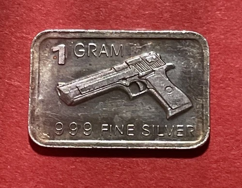 Solid Silver “Desert Eagle” Bar! 1 Gram Fine .999 Pure Silver!