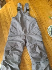 Lands' End Grow-a-Longs Gray Kid's Snow Bibs 4 NICE