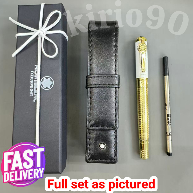 MB White Gold Rollerball Executive Gift Set w/ Montblanc Pouch & Refill Auc. VIP