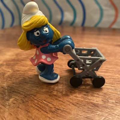 Smurfette With Shopping Cart Super Smurf 1981 Schleich Peyo #40227