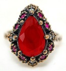 Ottoman Empire 4CT Heat Treated Garnet 925 Sterling Silver Ring Sz 8.5 H1-8 — photo 1