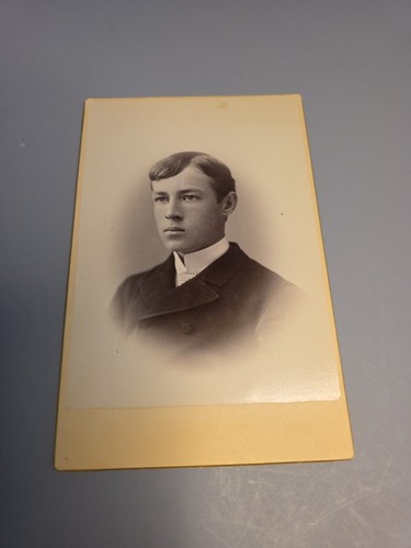 Vintage 1880s 6.5x4.25 Cabinet Card Photograph Man C.R.B. Claflin Worcester Mass