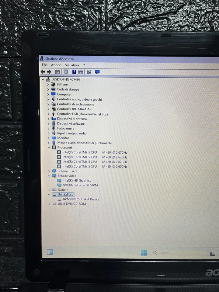 Notebook Acer 2017 15p (Intel Core I5 8gb ram Ssd240gb Nvidia Gf )Windows 11 Pro - Immagine 3 di 4