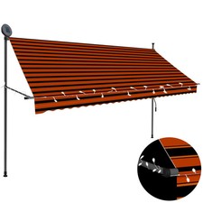 Manual Retractable Awning with LED 118.1 Oran...