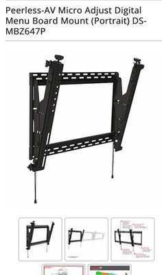 Peerless-AV Micro Adjust Digital Menu Board Mount (Portrait) DS-MBZ647P