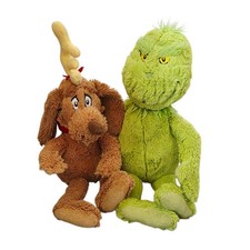 Dr Seuss Grinch  Max Plush Set Aurora 16  18  Stuffed Animal Christmas Figures