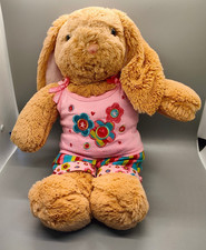 Build a Bear Tan Baby Rabbit Bunny in pink fl...