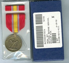 NATIONAL DEFENSE SERVICE MEDAL (NDSM) & RIBBON BAR -GI ISSUE - FULL SIZE