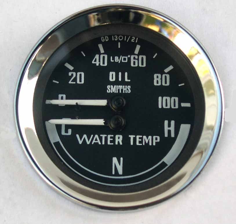 Smiths Oil Pressure & Water Temperature Gauge, for MGB Sprite Midget BHA4900 eBay