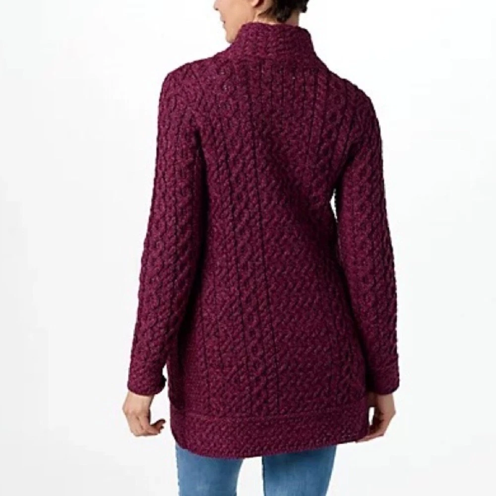 Aran Craft Regular Merino Wool Asymmetric Zip Front Sweater Size: L | eBay