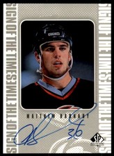 1998-99 SP Authentic Sign of the Times Matthew Barnaby Autograph Sabres #MB
