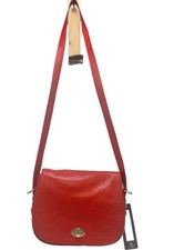 Tre Vero Red Leather Classic Purse Shoulder Bag Pebbled Leather Made In Italy