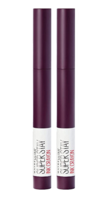 Maybelline Super Stay Ink Crayon Lipstick w/Sharpener #70 FORGET THE RULES-2Pack