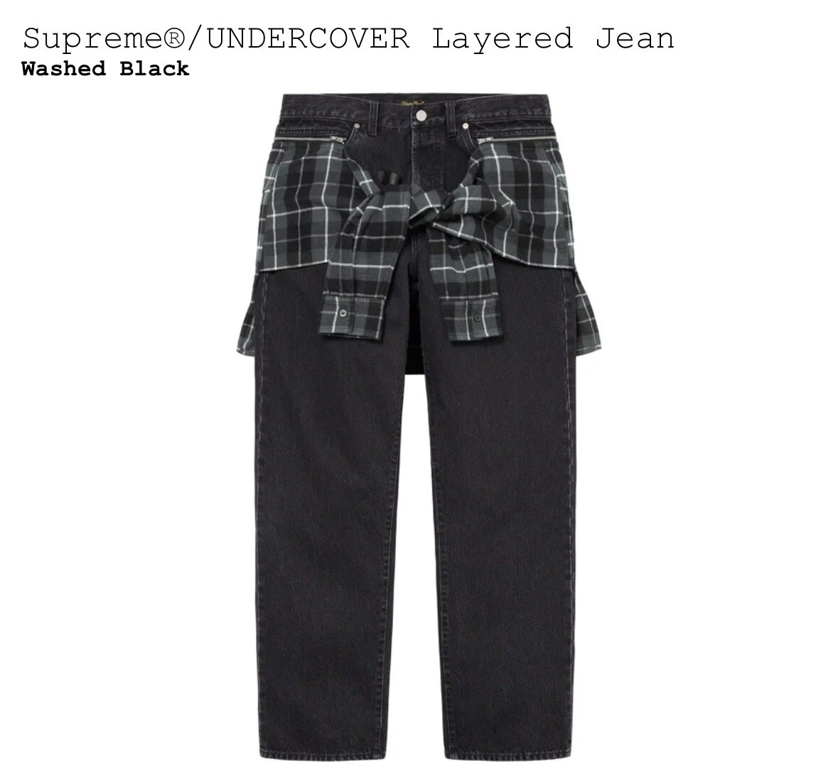 SUPREME X UNDERCOVER LAYERED JEAN WASHED BLACK SIZE 34 IN HAND | eBay