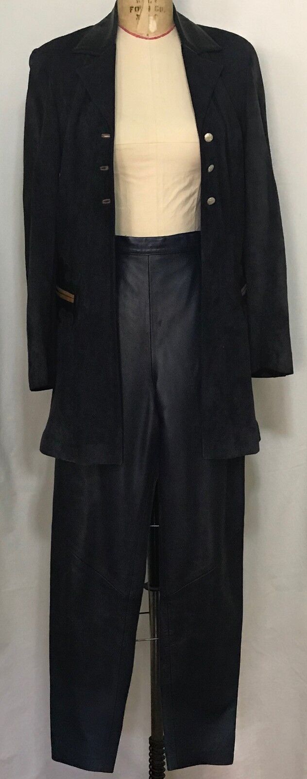 Vintage 1980's North Beach Leather navy suede wom… - image 3