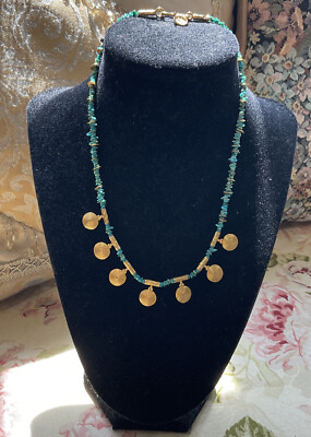 #ad #ad ARA 22K Gold Turquoise Seven Round Gold Discs ￼Similar To Gurhan Design $3395.00