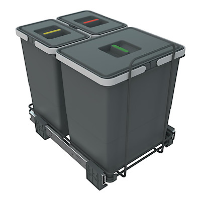 Elletipi Abfallsammler PF01 34B1 Ecofil Abfall-Auszug 2x 8+18L Einbau Mülleimer 