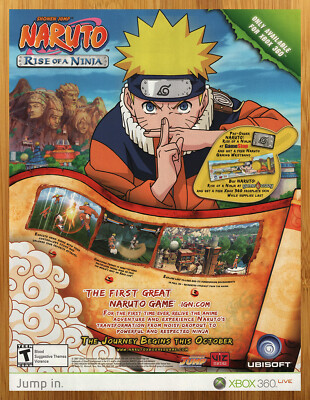 2007 Naruto: Rise of a Ninja Xbox 360 Vintage Print Ad