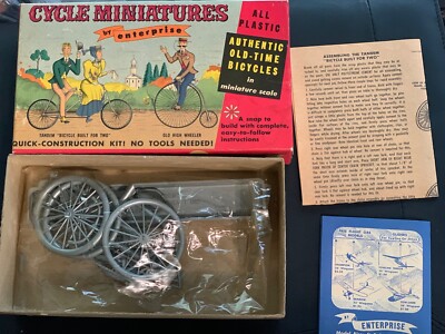 CYCLE MINIATURES GRAY OLD HIGH WHEELER BICYCLE PLASTIC MODEL KIT