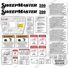 Fits Sweepmaster 300 Decal Kit Street Sweeper - INCLUDES WARNINGS AND DASH DECAL