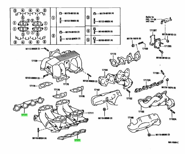 W　7 TOYOTA LAND CRUISER 4Runner Sequoia Tundra Lexus SC430 Gasket