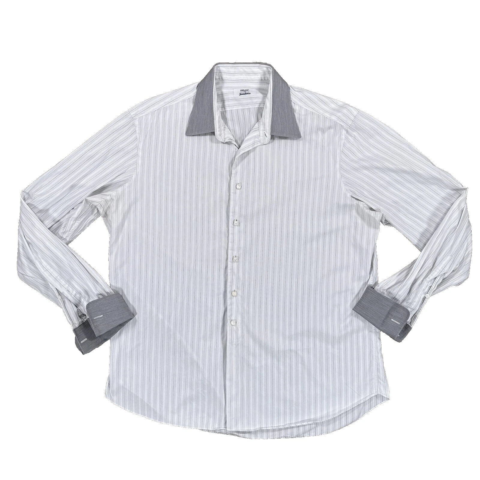 Camisas de vestir a rayas blancas Neiman Marcus para hombres