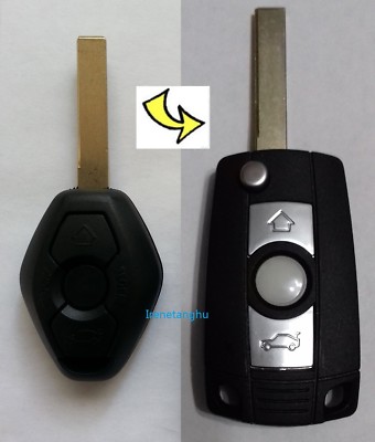 Neu Fernbedienung Auto klappbar Flip Schlüsselanhänger Etui passt BMW 3 5 7er Z3 Z4 E38 E39 E46