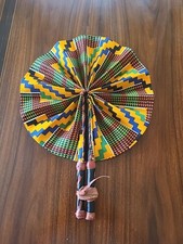 African Leather Folding Fan