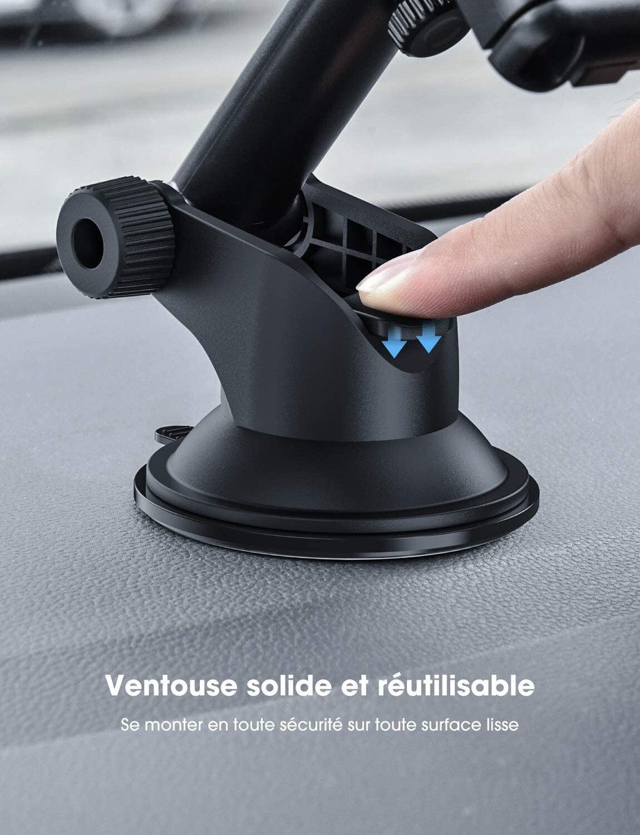 Lot De 4 Pinces à Ventouse Pour Voiture - Porte-Billets, Cartes - Pour Pare-brise, Fenêtre - Noir