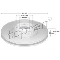 Topran Bremsscheiben Vorne Ø320 Mm BelüFtet FüR Audi A4 Avant 8K5 B8 Q5 8RB 8R