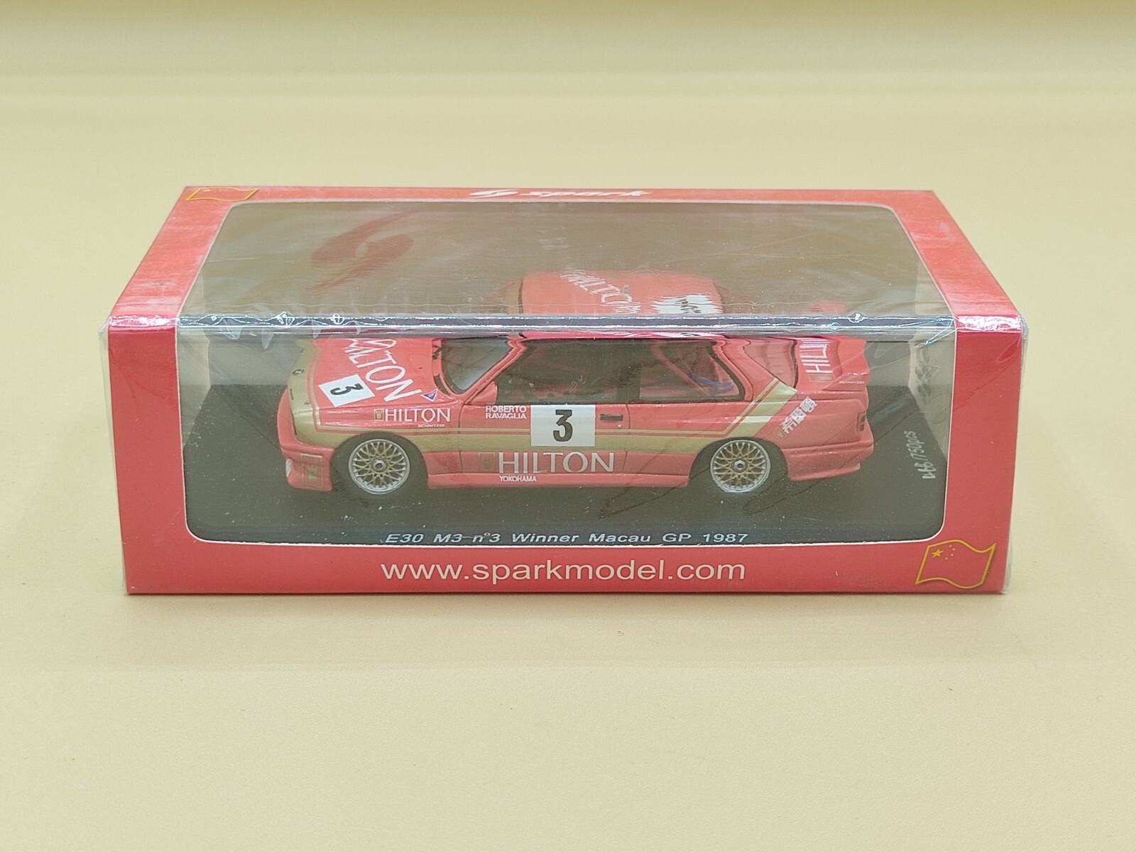 BMW M3 E30 Macau 1987 miniature automobile Spark SA032 pour collectionneur