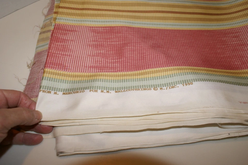 53" X 3 YDS.14" DURHAM STRIPE FABRIC ROYAL SCREEN DESIGN FOR M.MERCURIO - Image 3 of 4